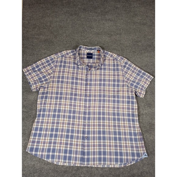 Tommy Bahama Other - Tommy Bahama Men's Short Sleeve 3XL Coolmax Casual Button up Blue & Brown Plaid